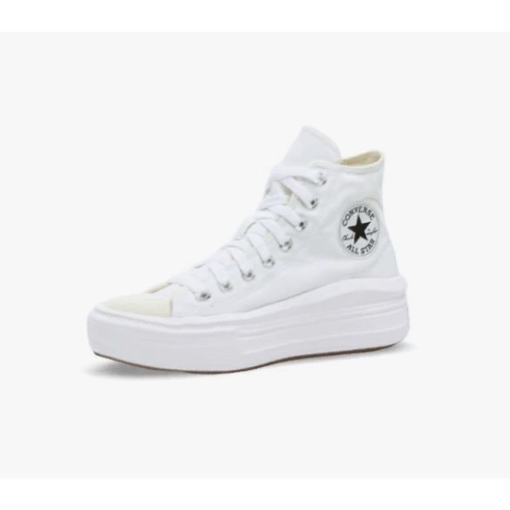 Women's Size 5 -high Top Converse Chuck Taylor All Star Move High White Ivory W